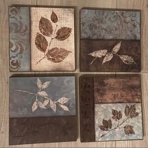 Leaf Pattern Wall Art Set each one is 6x6” 4 all together